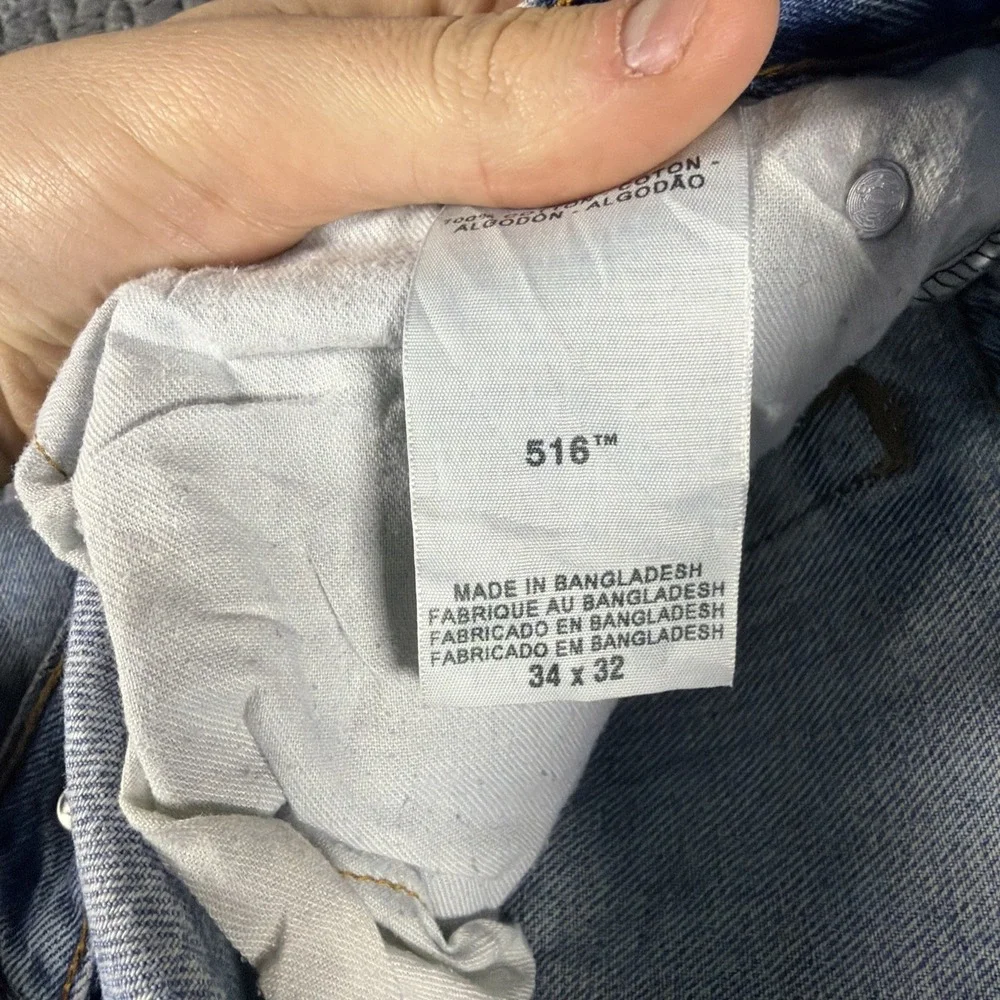 Levi's 516 Jeans Mens 34x32 Blue Fade Slim Straight Medium Wash‎
